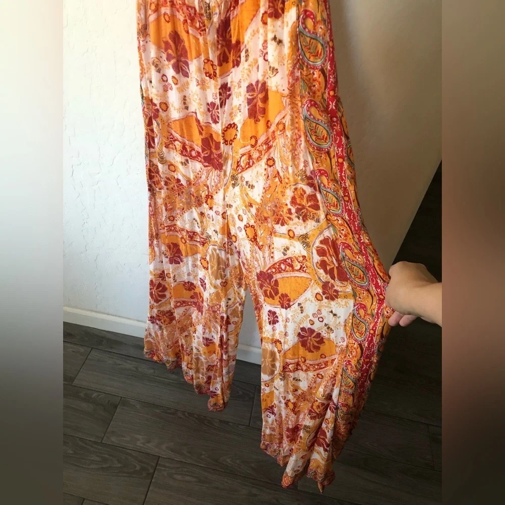 Free People|Carmen Jumpsuit,Boho floral wide leg jumpsuit-off the shoulders••• - Picture 10 of 15